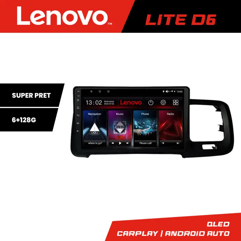 Expediere rapidă Navigație Volvo S60 2008-2014 Lenovo Lite D6, 6+128GB, Android