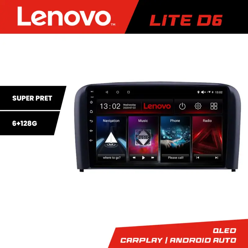 Navigatie Volvo S80 2004-2006 Lenovo Lite D6 Android 6+128 GB Nu rata
