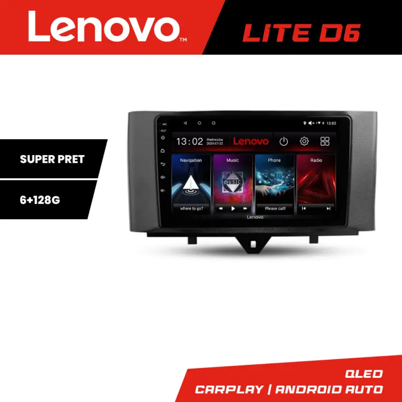 Navigație Android Lenovo pentru Smart ForTwo 2010-2015, 6GB RAM, 128GB Mai ieftin