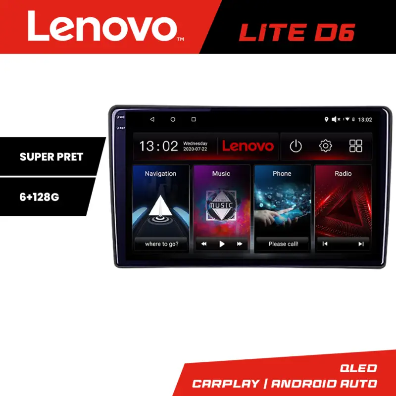 Navigație Toyota cu Android, GPS, radio și internet 6GB+128GB Lenovo Retur ușor