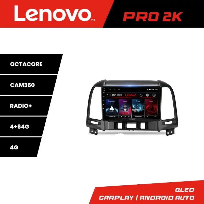 Reducere extra Navigație Hyundai Santa Fe 2006-2011 Lenovo QLED 2K Android 4+64GB