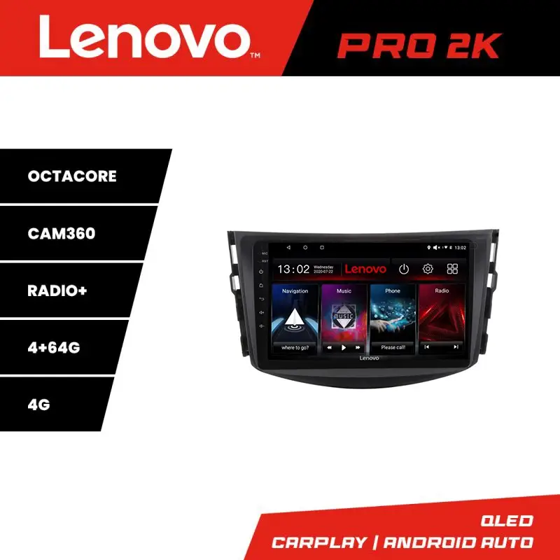Navigație Toyota RAV4 2006-2012 Lenovo QLED 2K Android 4+64GB 360 Ultima șansă