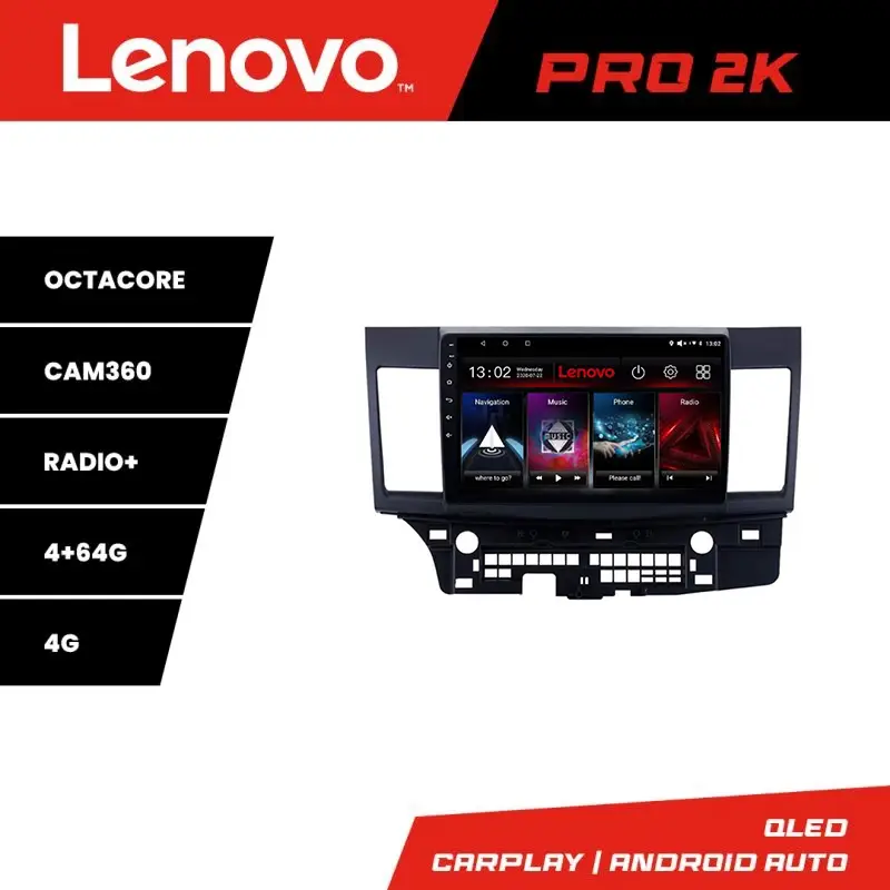 Navigație Android Mitsubishi Lancer 2008+ Lenovo QLED 2K 4+64GB 360 Super ofertă