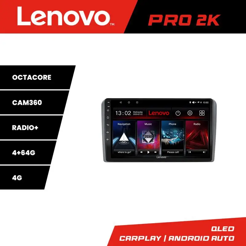 Ofertă exclusivă Navigație Audi A3 8P Lenovo QLED 2K Android 4+64GB cu Waze și 360