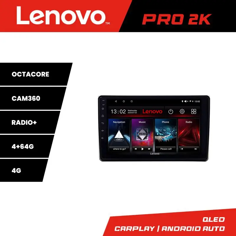 Reducere specială Navigație Android Lenovo QLED 2K pentru Audi A4 B6, 4GB+64GB, 8 nuclee