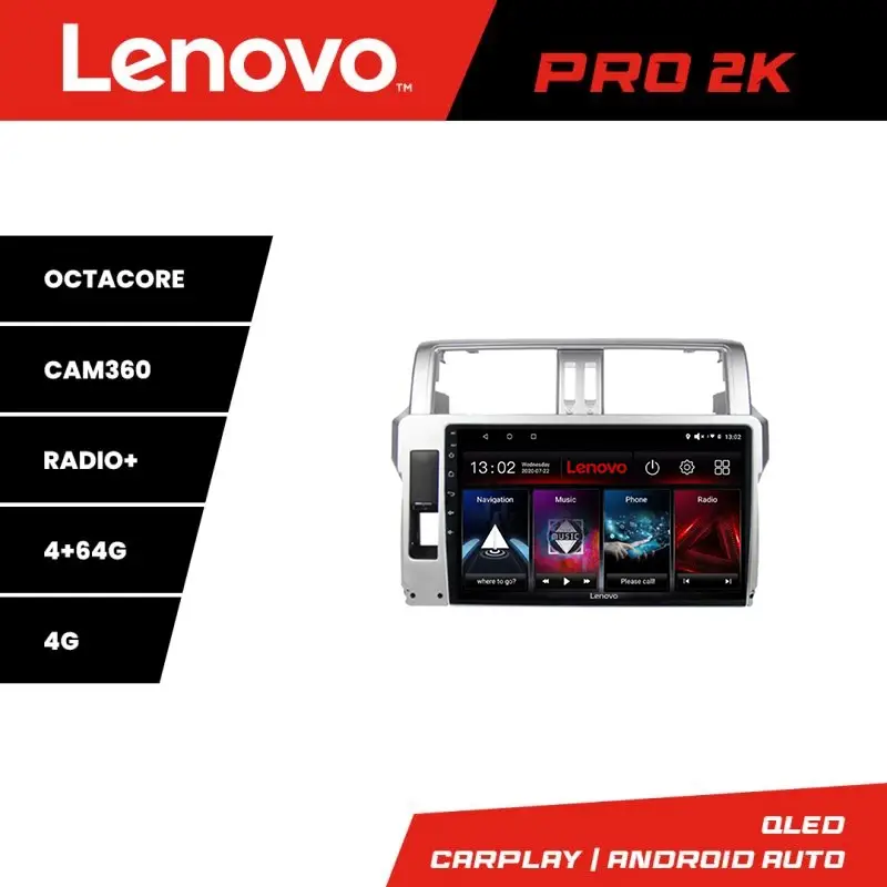 Discount Navigatie Toyota Land Cruiser Prado J150 2014-2017 Lenovo QLED 2K 4GB+64GB