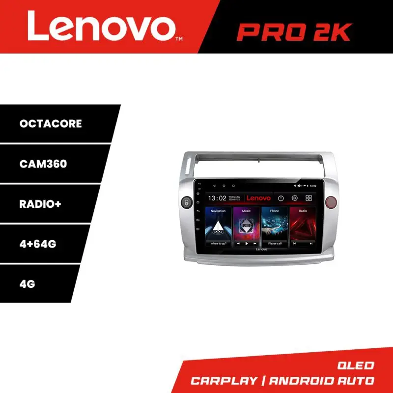 Preț promoțional Navigație Android Citroen C4 2005-2010 Lenovo QLED 2K 4GB+64GB 360