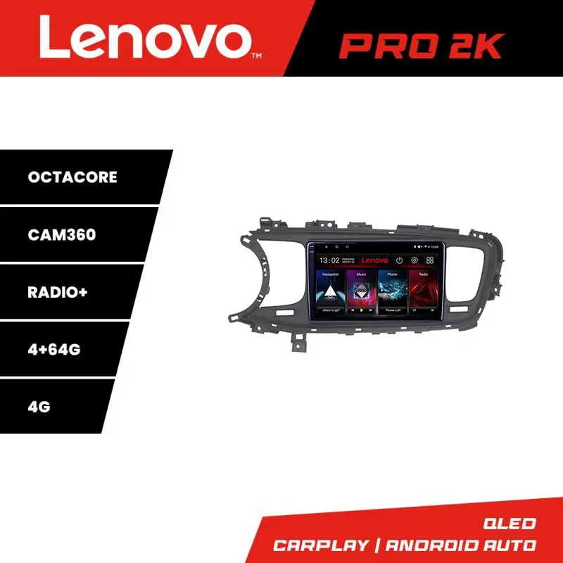 Navigație Android Kia Optima 2014-2015 QLED 2K 4GB+64GB 4G Lenovo Livrare gratuită