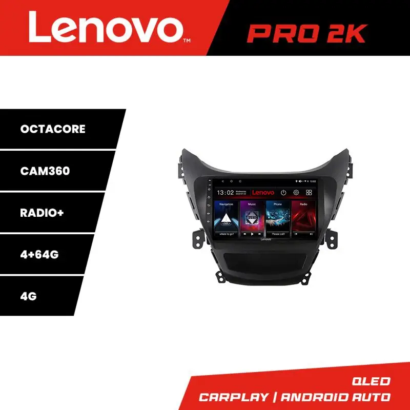 Navigație Hyundai Elantra 2011-2013 Lenovo QLED 2K 4GB+64GB Android Preț mic