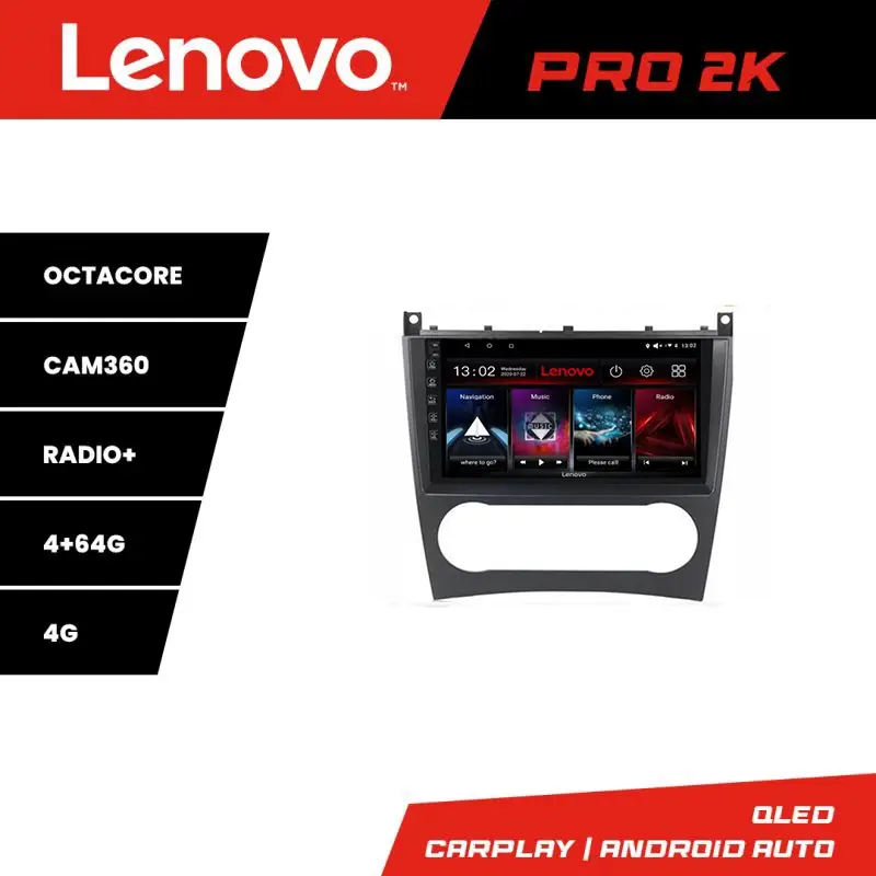 Ultima șansă Navigație Android Mercedes Clasa C W203 facelift Lenovo QLED 2K 4GB+64GB