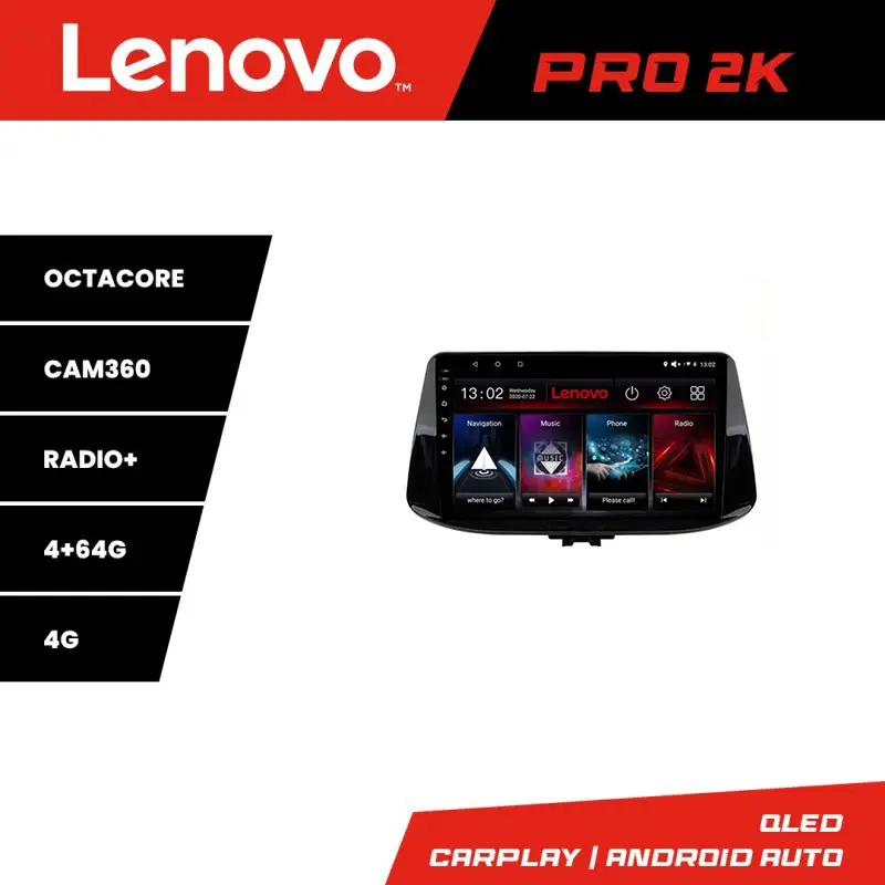Navigație auto Hyundai i30 2017+ Lenovo QLED 2K 4GB+64GB Android 360 Livrare rapidă