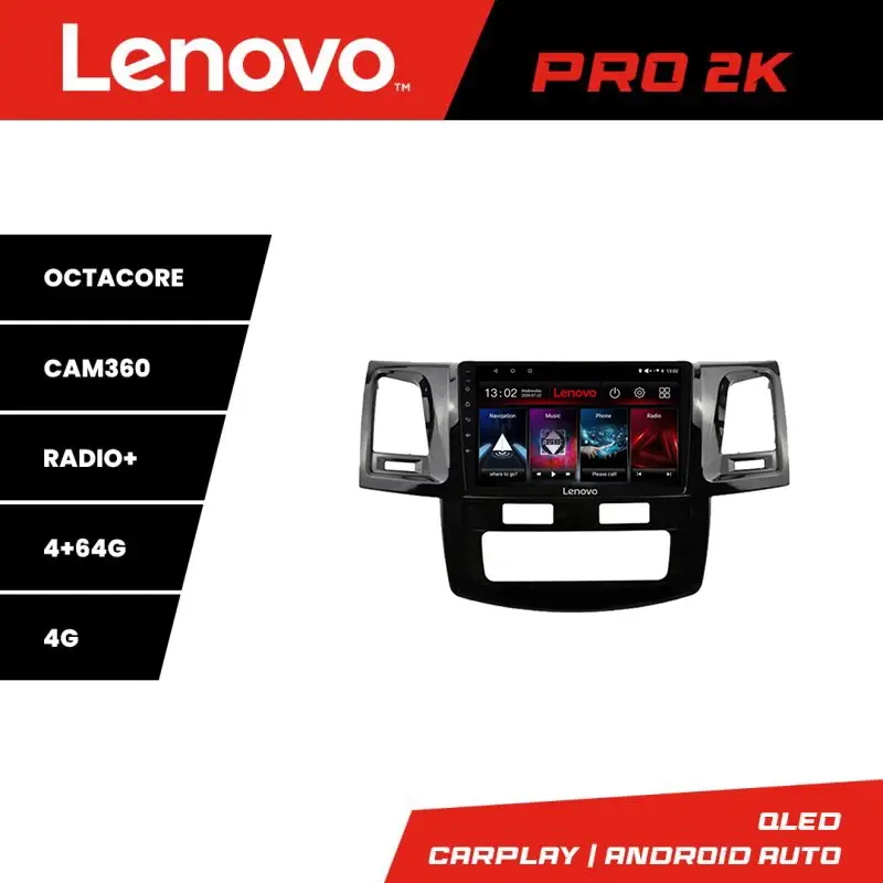 Navigație Toyota Hilux 2008-2014 Lenovo Pro 2K QLED 4GB+64GB cu 360 Ieftin