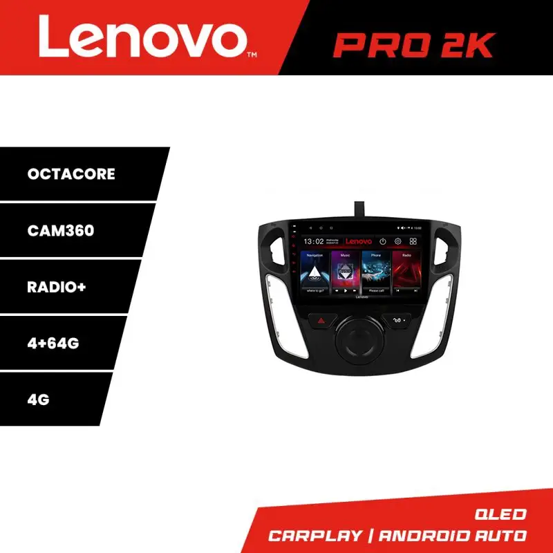 Navigație Android Lenovo QLED 2K 4+64 pentru Ford Focus 3 2011-2018 Retur gratuit