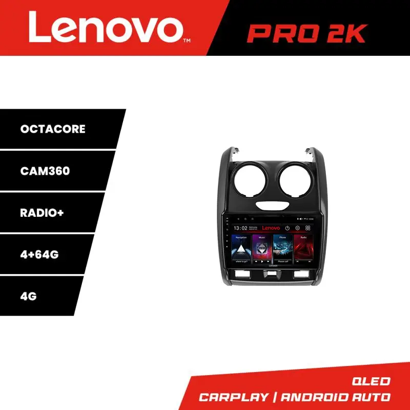 Navigație Android Dacia Duster 2012-2019 Lenovo QLED 2K 4GB+64GB Ofertă limitată