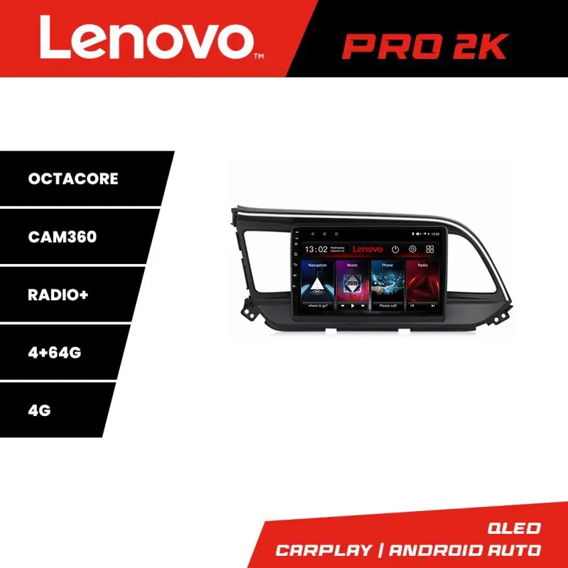 Navigație Android Hyundai Elantra 2018+ Lenovo QLED 2K, 4GB+64GB, 360 Ultima șansă