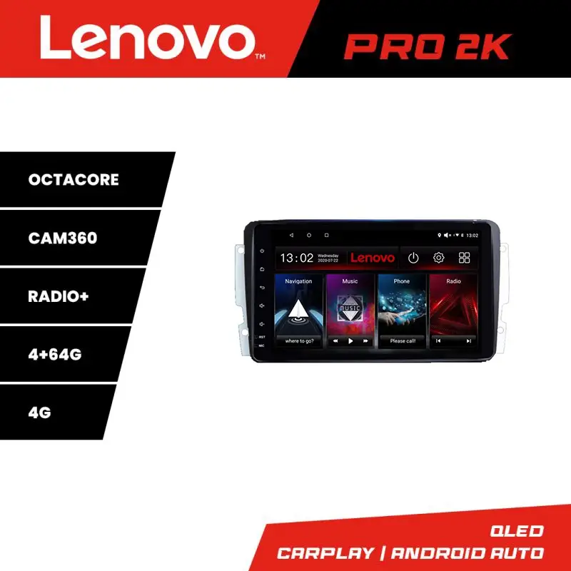 Chilipir Navigație Android Lenovo 2K QLED 4+64GB pentru Mercedes C, CLK și G