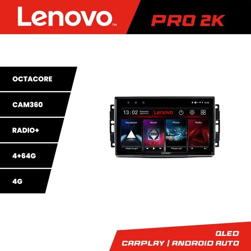 Calitate înaltă Navigație auto Chrysler Jeep Lenovo 2K QLED 4+64GB Android cu 360