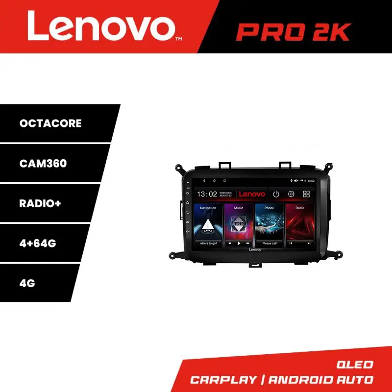 Expediere rapidă Navigație Android Kia Carens 2013-2018 Lenovo QLED 2K 4GB+64GB 360