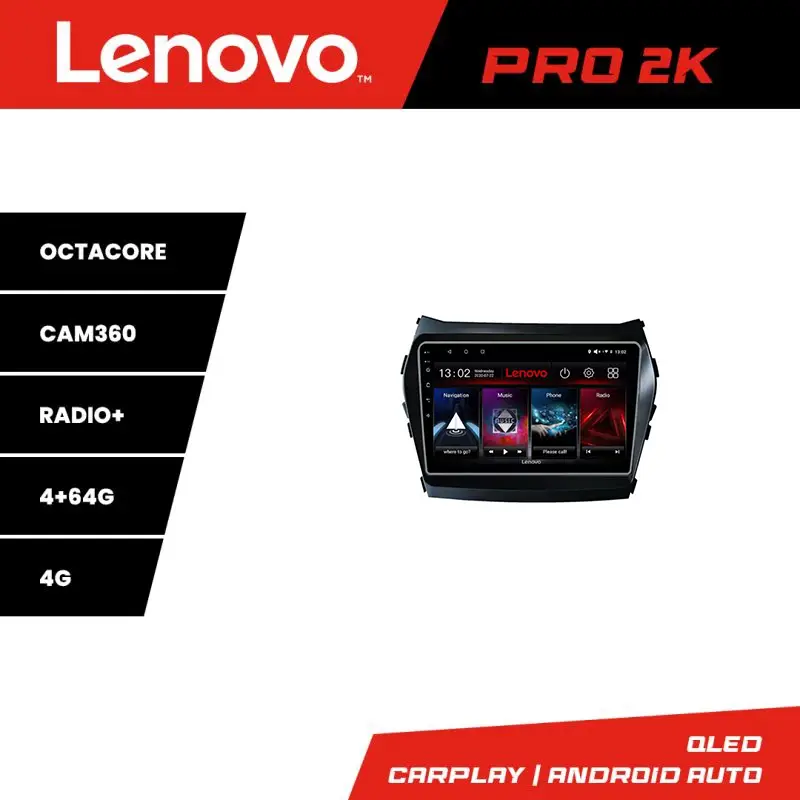 Navigație Hyundai Santa Fe IX45 2012-2017 Lenovo 4+64GB QLED 2K Android Livrare expres