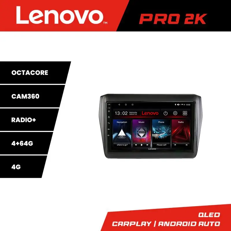 Navigație Android Suzuki Swift 2017+ Lenovo QLED 2K 4GB+64GB 8 nuclee Premium
