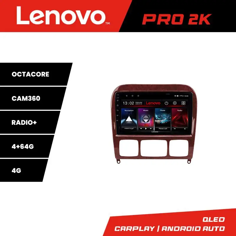 Navigație Android Mercedes Clasa S W220 1998-2005 Lenovo QLED 2K 4+64GB Preț redus