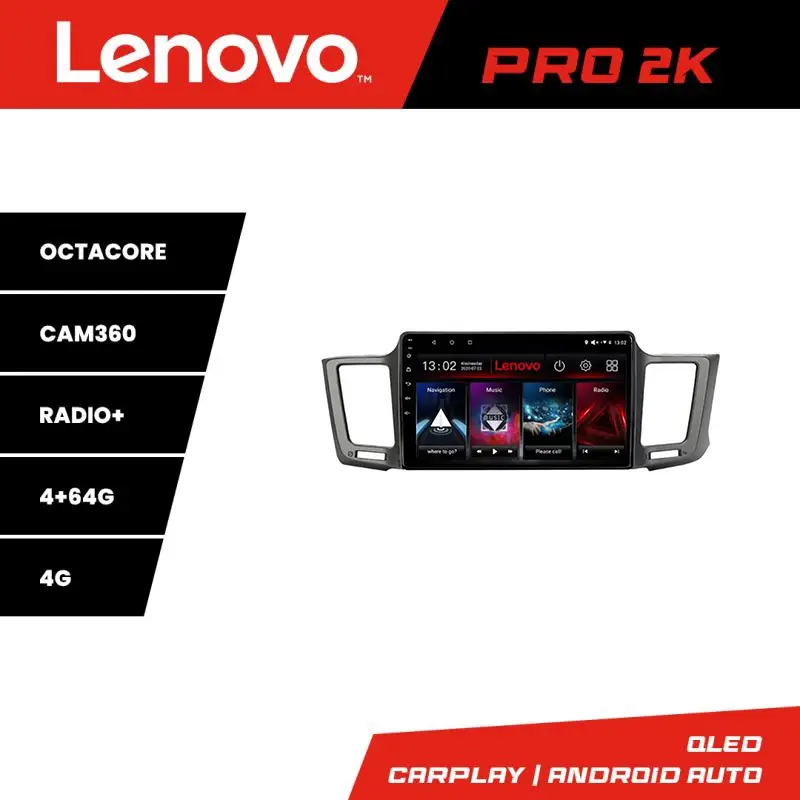 Preț redus Navigație Toyota RAV4 2013-2018 Lenovo Pro 2K, QLED, 4GB+64GB, 360