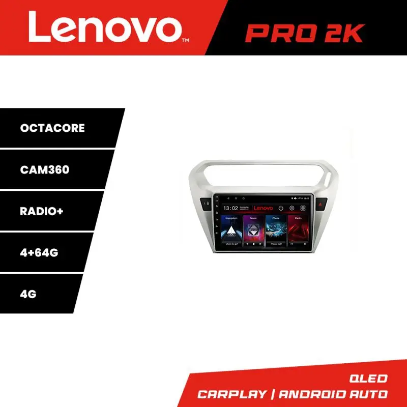 Chilipir Navigație Lenovo Peugeot 301 și Citroen C-Elysee QLED 2K 4+64 Android