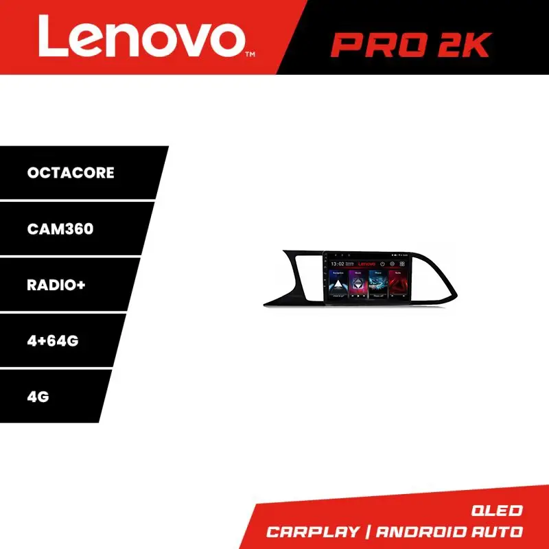 Navigație Seat Leon MIB Lenovo Pro 2K QLED 4+64GB Android cu 360 Reducere specială