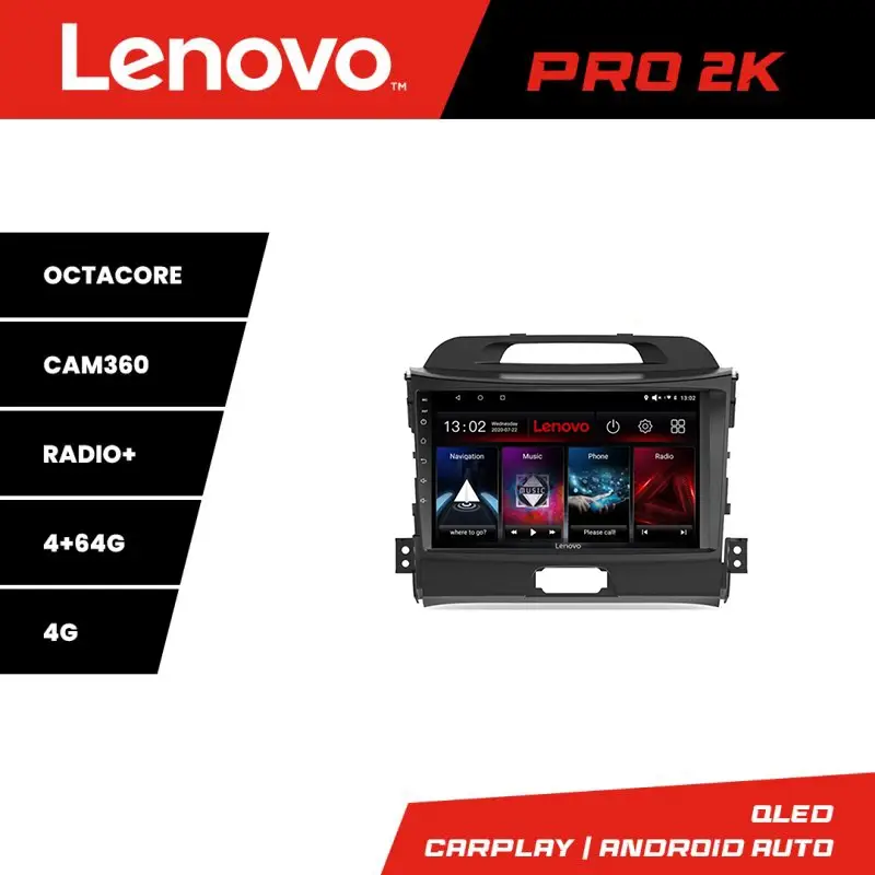Navigație Android Lenovo 2K pentru Kia Sportage 2010-2016, 4GB+64GB, 360 Cel mai vândut