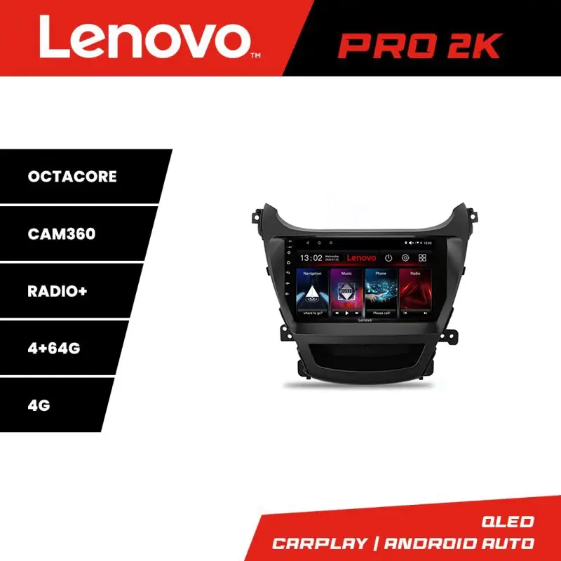 Reducere Navigație Hyundai Elantra 2013-2015 Lenovo QLED 2K 4GB+64GB Android