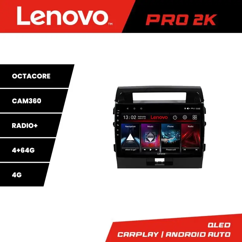Navigație Toyota Land Cruiser 2008-2015 Lenovo QLED 2K 4GB+64GB Android Ofertă limitată