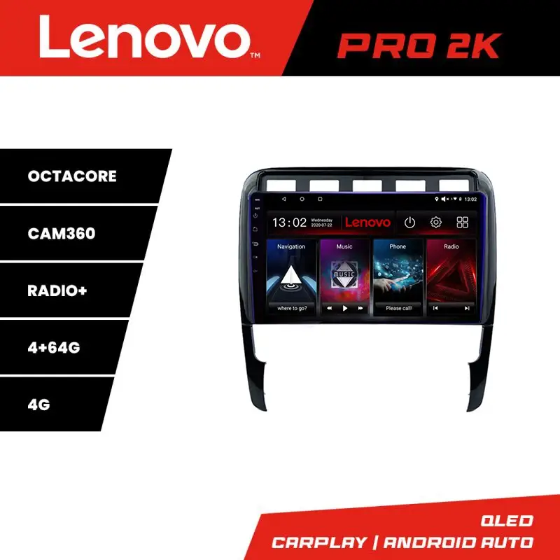 Navigație Android Lenovo QLED 2K 4+64 pentru Porsche Cayenne 2002-2011 Doar azi