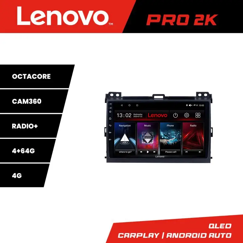Navigație Toyota Prado 2004-2009 Lenovo Pro 2K, QLED 4GB+64GB, 4G Cumpără online