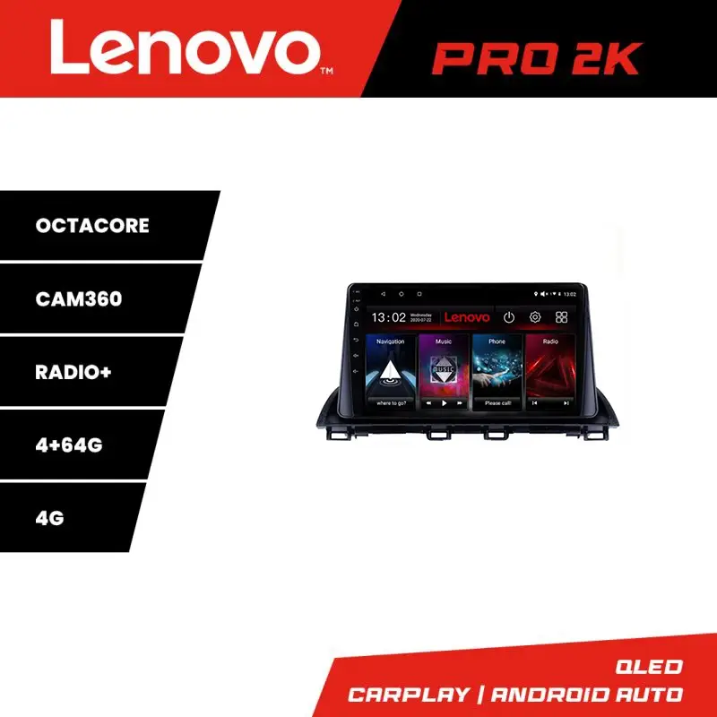 Premium Navigație Mazda 3 2014-2019 Lenovo Pro 2K QLED 4GB+64GB 360