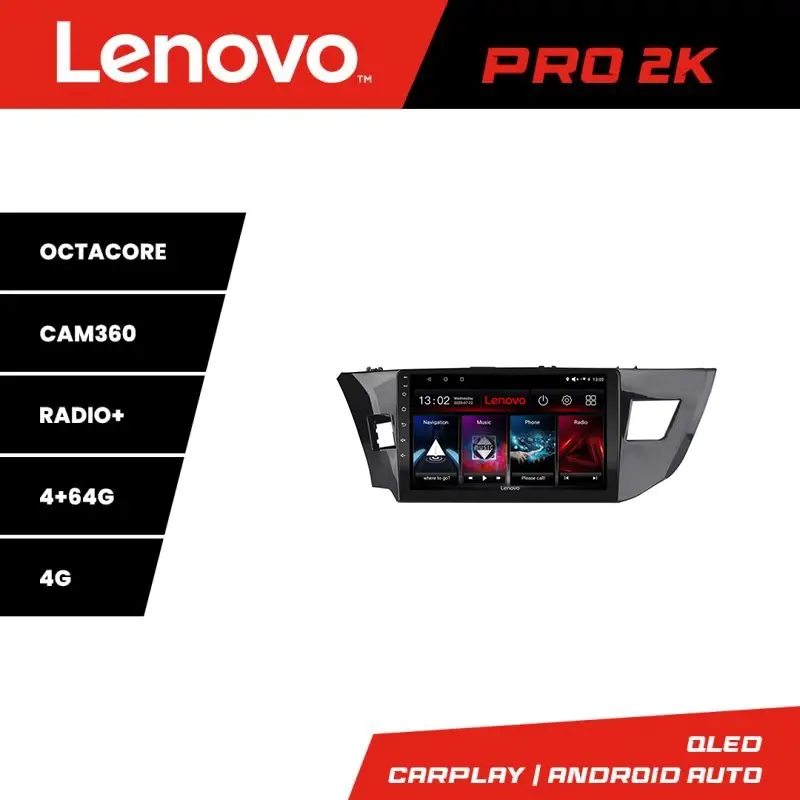 Premium Navigație Toyota Corolla 2013-2017 Lenovo Pro 2K QLED 4+64GB Android