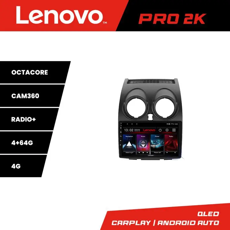Navigație Nissan Qashqai 2007-2013 Lenovo QLED 2K 4GB+64GB Android Vezi acum