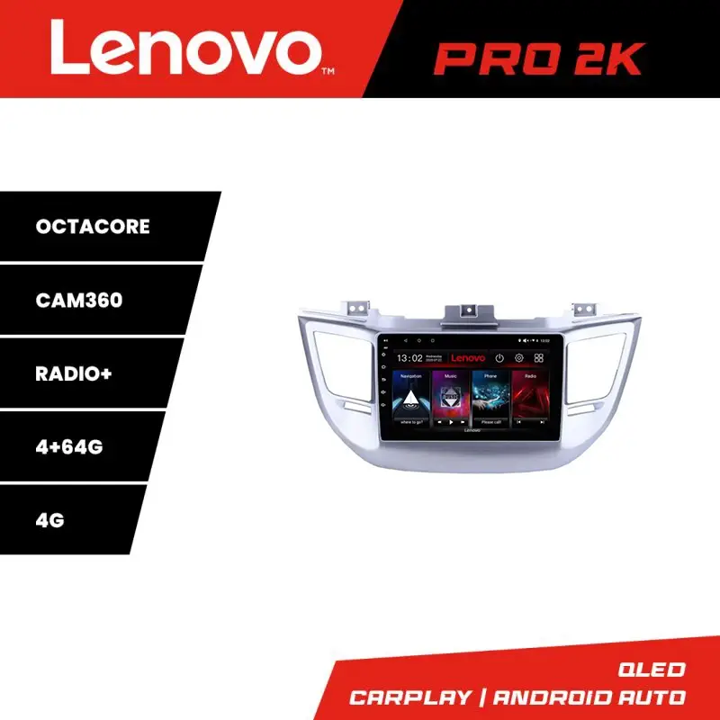 Navigație Android Hyundai Tucson 2015-2019 Lenovo QLED 2K 4+64GB 360 Plată securizată