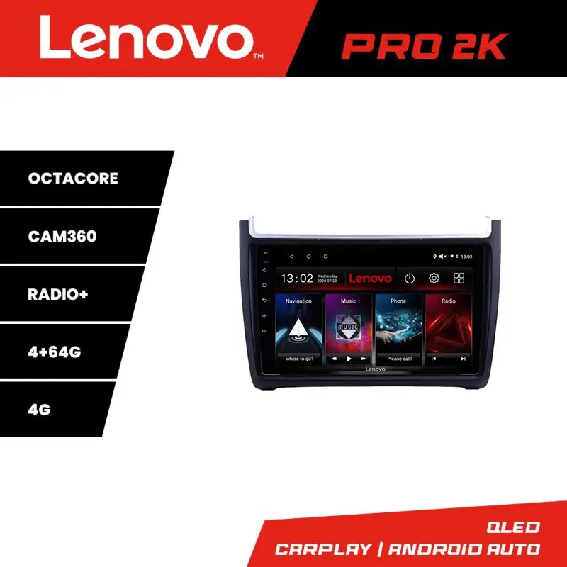Ofertă specială Navigație VW Polo 2014+ Lenovo QLED 2K Android 4+64GB cu Waze și 360