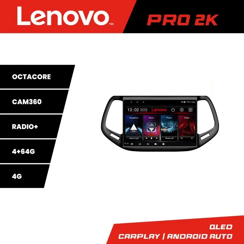 Navigație Android Jeep Compass 2017 Lenovo QLED 2K 4GB+64GB 360 Super ofertă