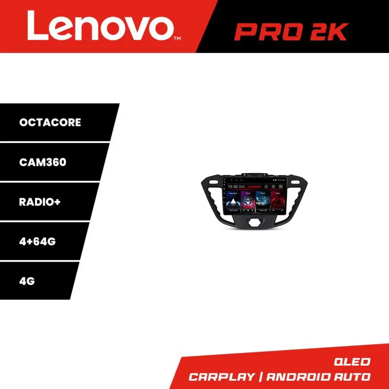 Navigație Ford Transit Lenovo QLED 2K Android 4GB+64GB cu 360 și Waze Ieftin