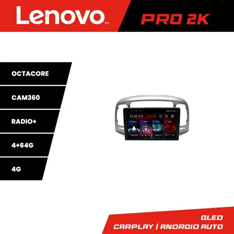 Transport gratuit Navigație Hyundai Accent 2006-2012 Lenovo QLED 2K, 4GB+64GB, Android