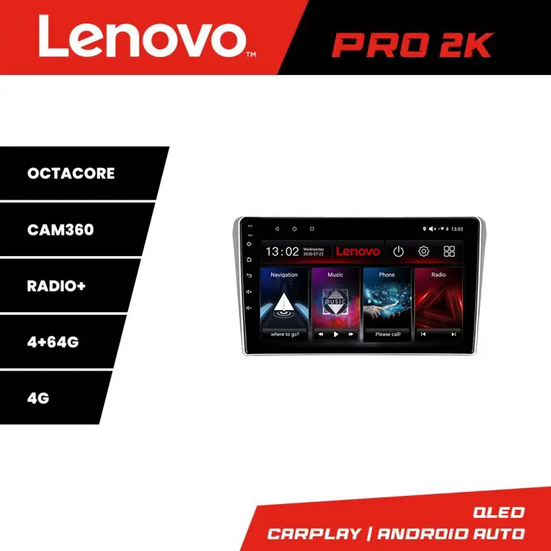 Plată sigură Navigație Toyota Avensis 2003-2008 Lenovo QLED 2K, 4GB+64GB, 360