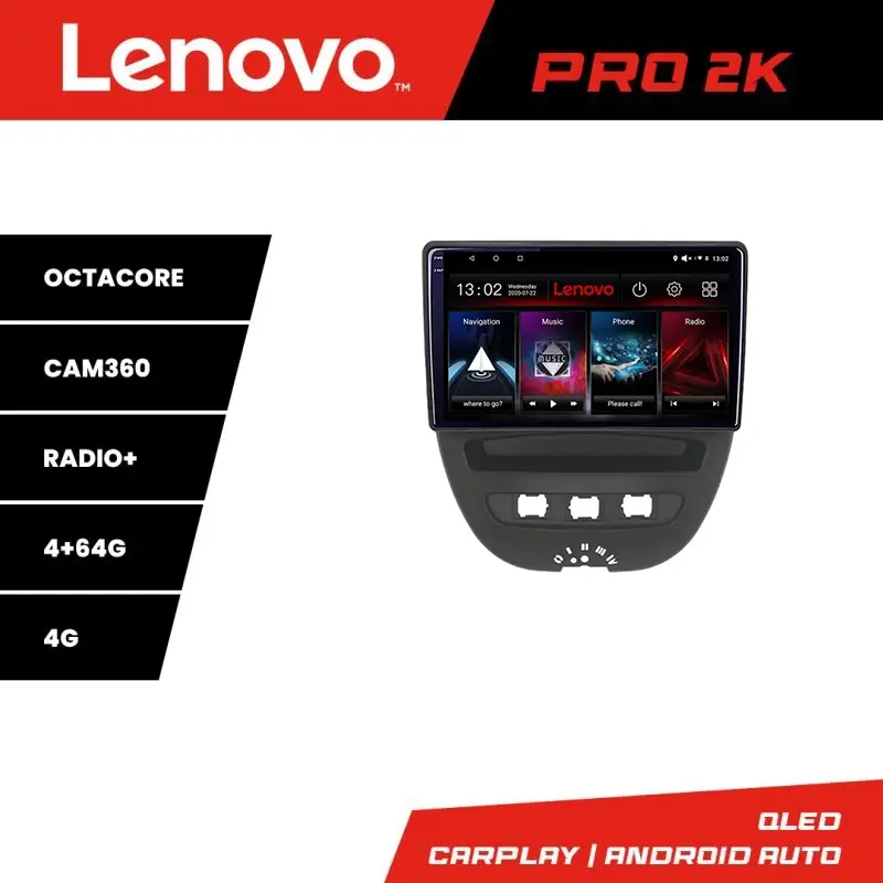 Navigație Android 2K Lenovo pentru Citroen C1, Peugeot 107 și Toyota Aygo 2005-2014 Cumpără online