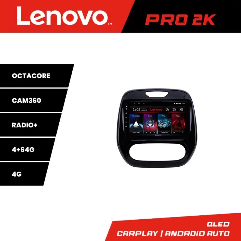 Navigație Renault Captur Lenovo QLED 2K, 8 nuclee, 4GB+64GB, Android Popular