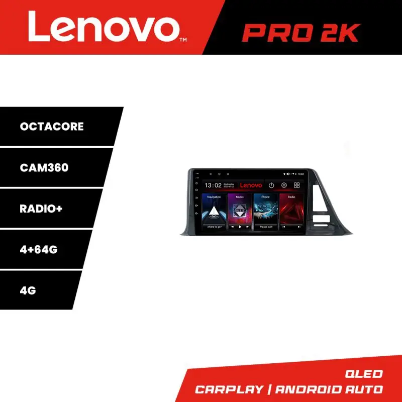 Retur ușor Navigatie Toyota CH-R Lenovo QLED 2K, 4GB RAM, 64GB, Android, 360