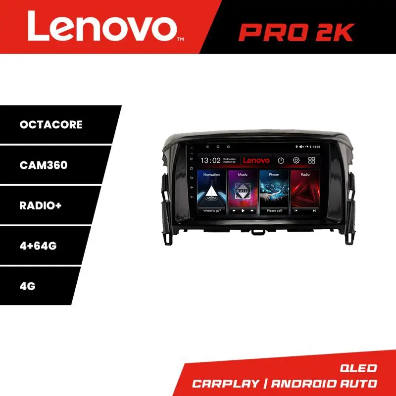 Noutate Navigație Android Mitsubishi Eclipse Cross 2017+ QLED 2K 4GB+64GB 360 Lenovo
