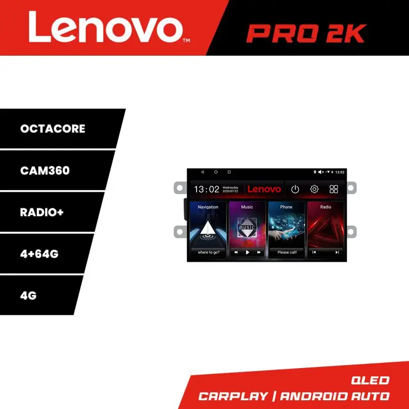 Navigație Android Lenovo pentru Dacia 2012+ QLED 2K, 4GB RAM, 64GB, 360 Promoție