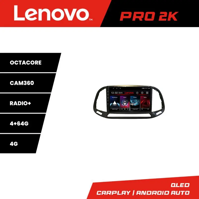 Preferatul clienților Navigație Android Fiat Doblo 2015-2018 Lenovo QLED 2K 4GB+64GB 360