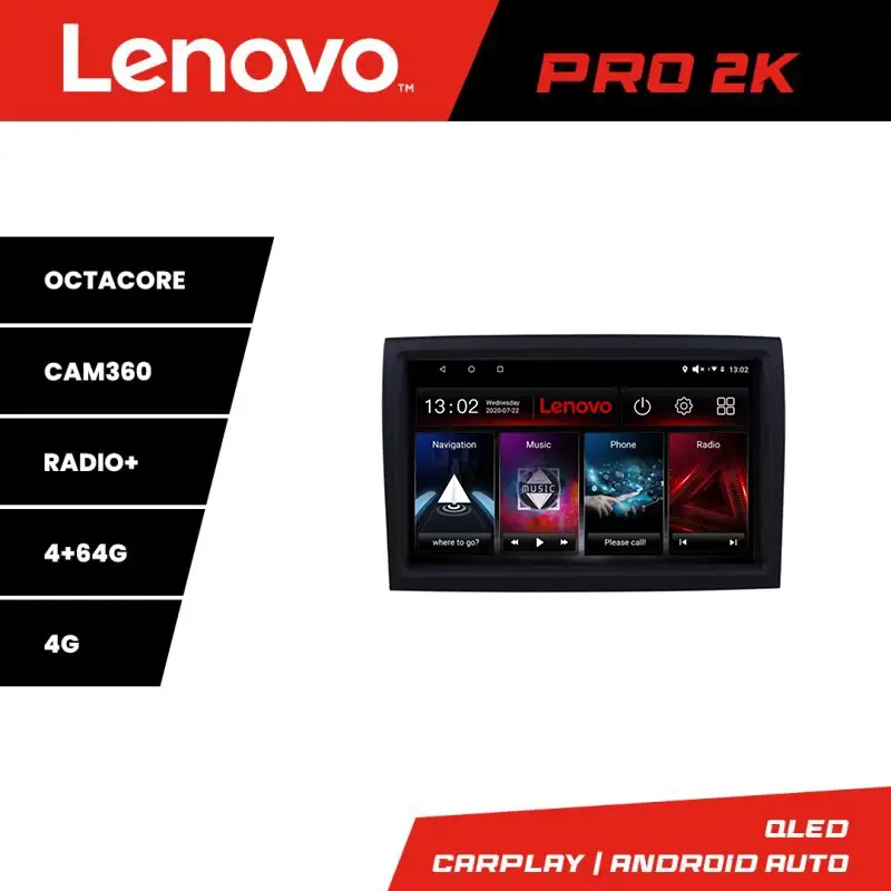 Cel mai vândut Navigație Lenovo Fiat Ducato 2006-2021, QLED 2K, 4GB+64GB, Android