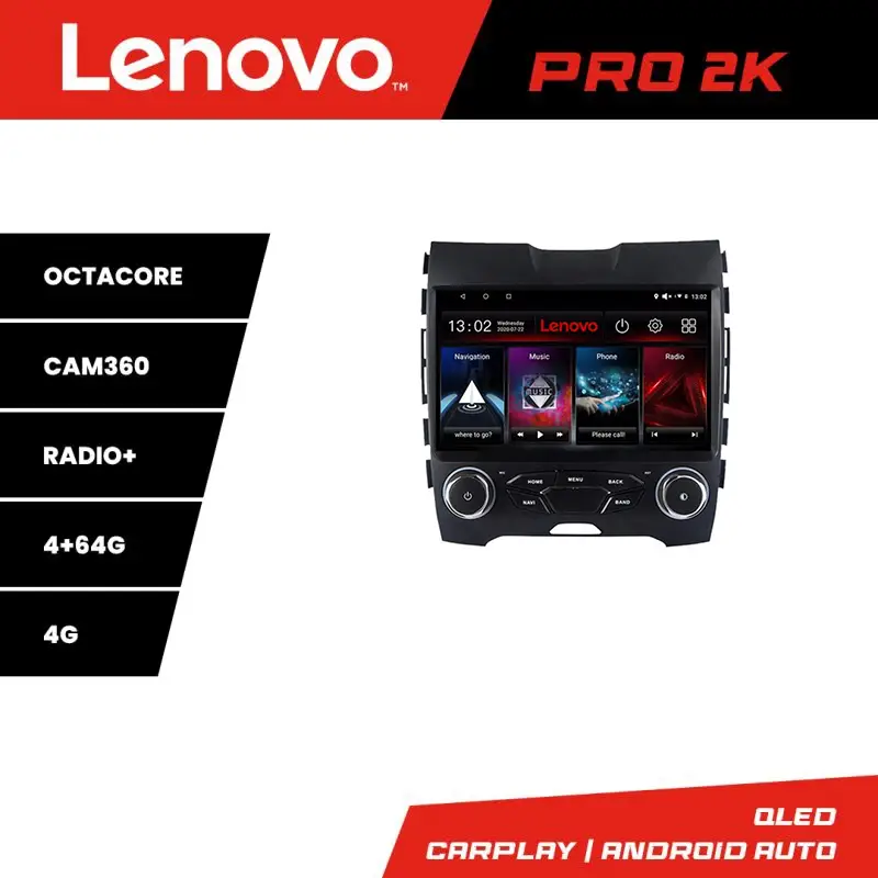 Navigatie Android Lenovo Ford Edge 2015-2021 Midline QLED 2K 4GB+64GB Cel mai vândut